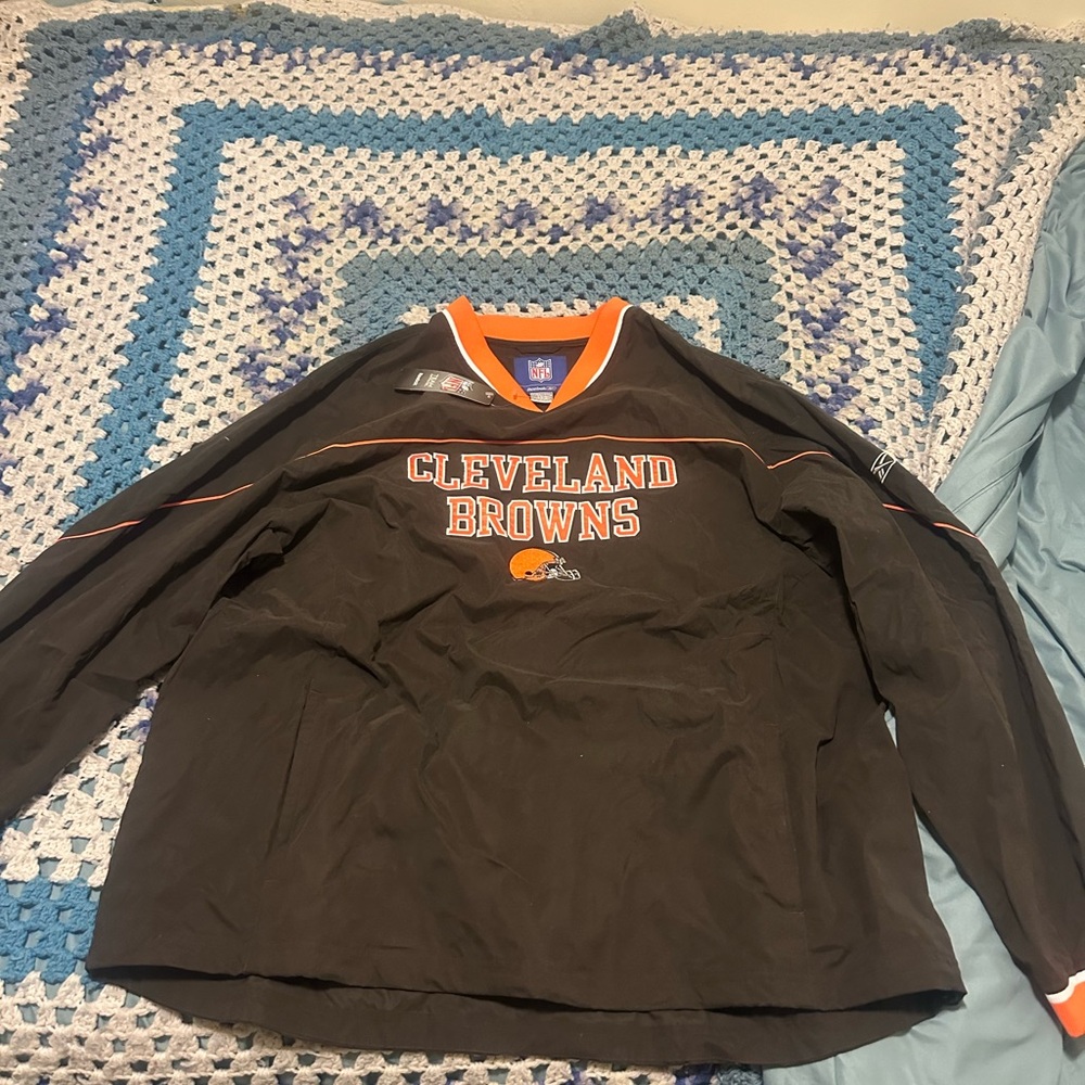 Reebok Cleveland Browns Brown and Orange Windbreaker